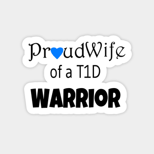 Proud Wife - Black Text - Blue Heart Sticker